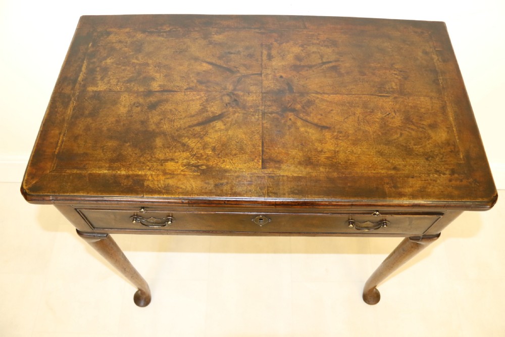 A Rare Early Georgian Figured  Walnut Writing Table C 1750 View XVI