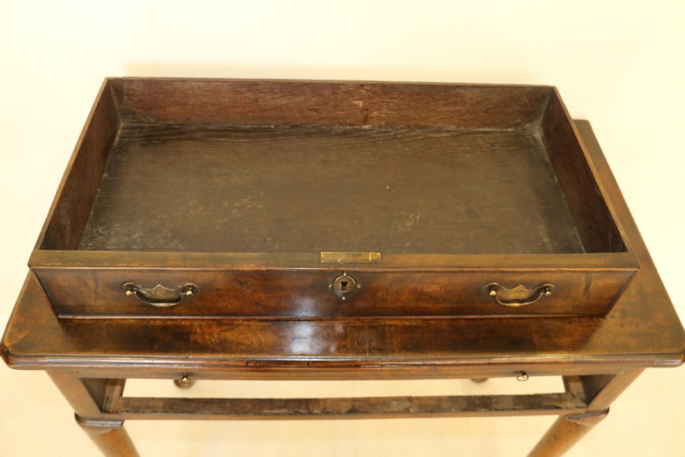A Rare Early Georgian Figured  Walnut Writing Table C 1750 View XXII