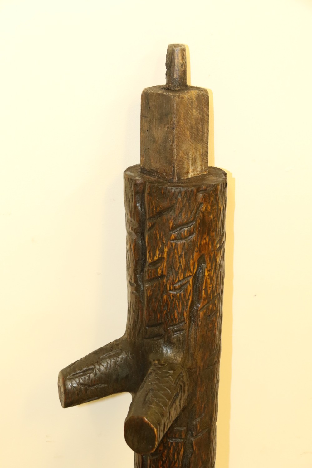 A highly decorative black forest carved wood bear hall stand  View XII
