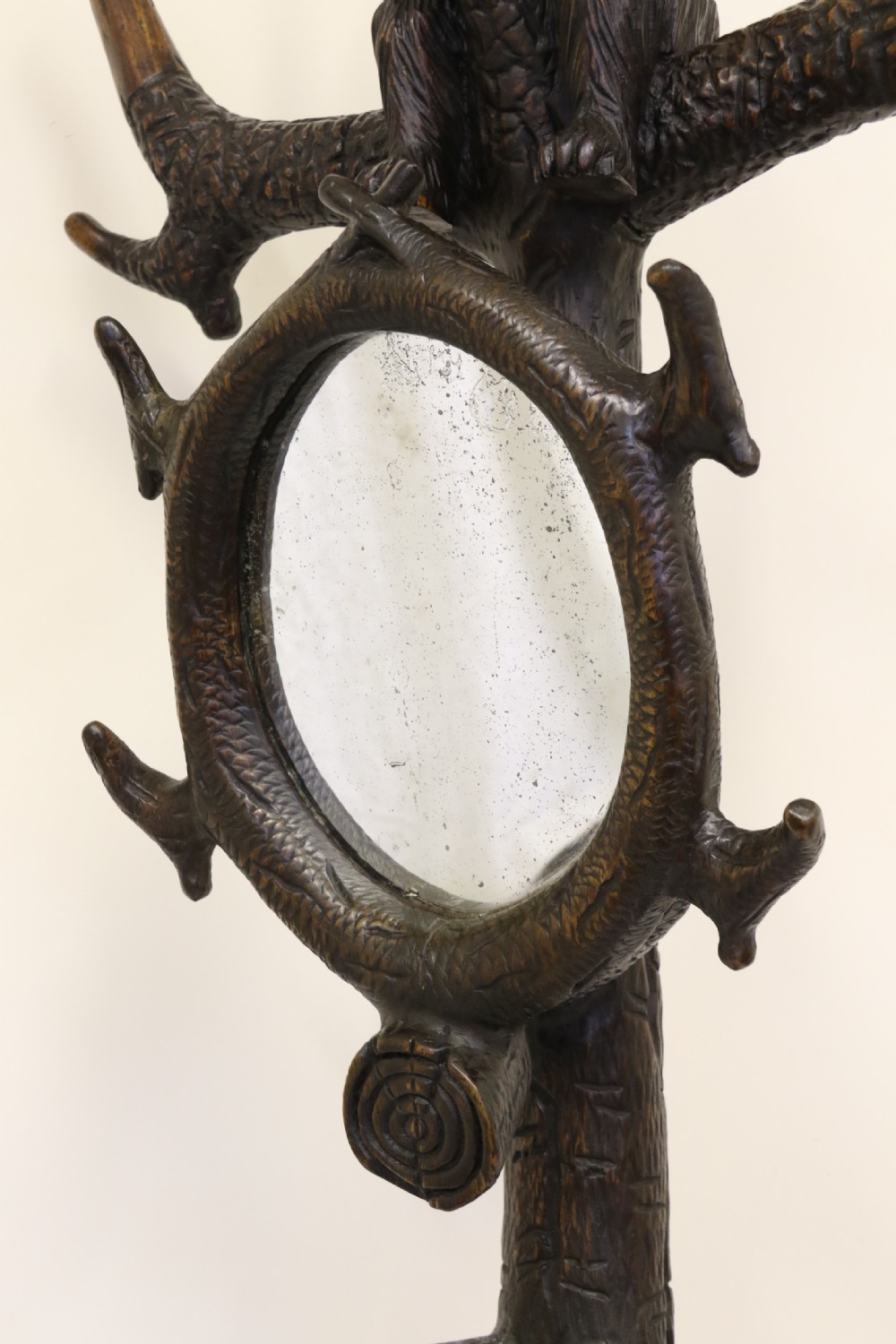 A highly decorative black forest carved wood bear hall stand  View XIII