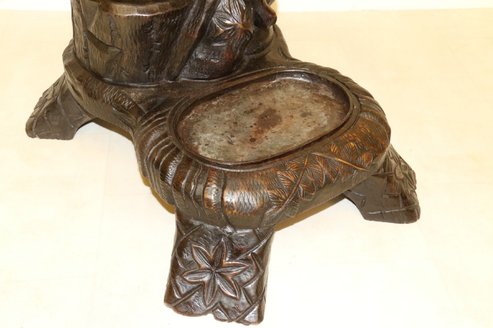 A highly decorative black forest carved wood bear hall stand  View XVI