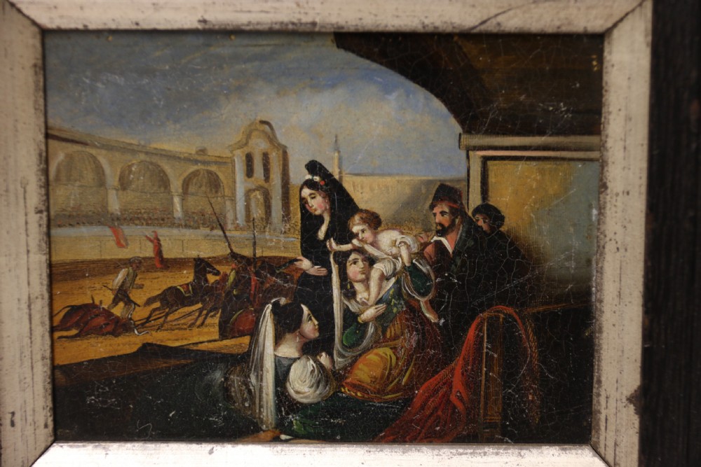 An interesting 19th C miniature hand painted classical picture View VIII