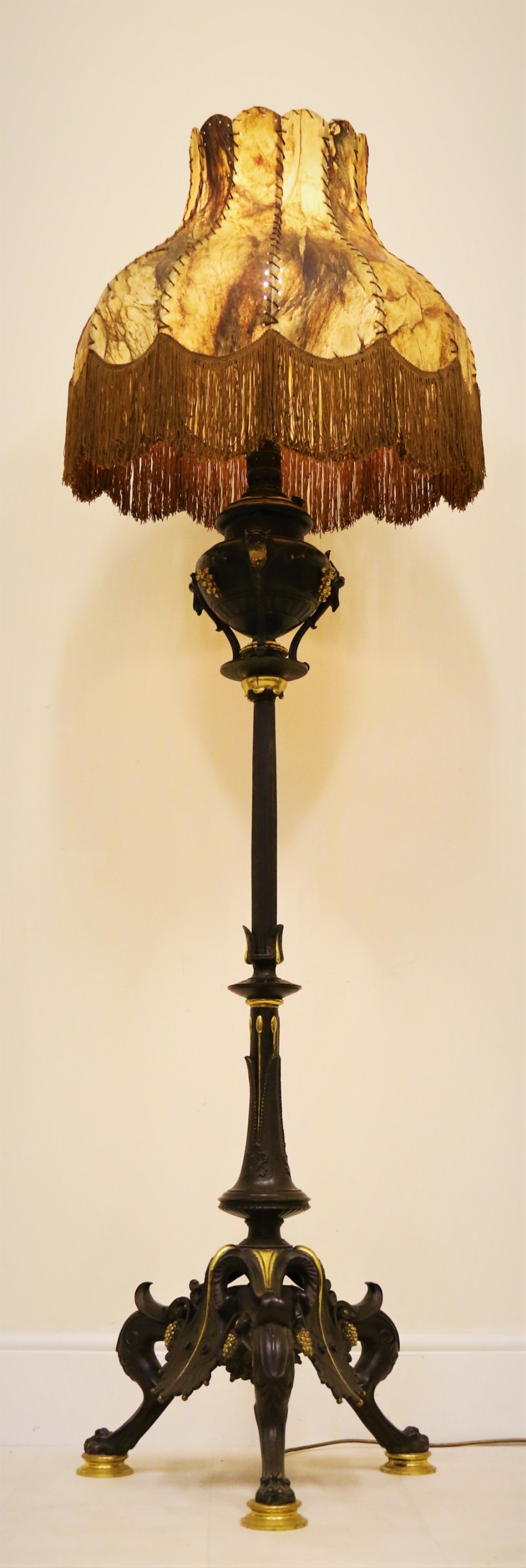 An exceptional late 19th century bronze standard lamp.