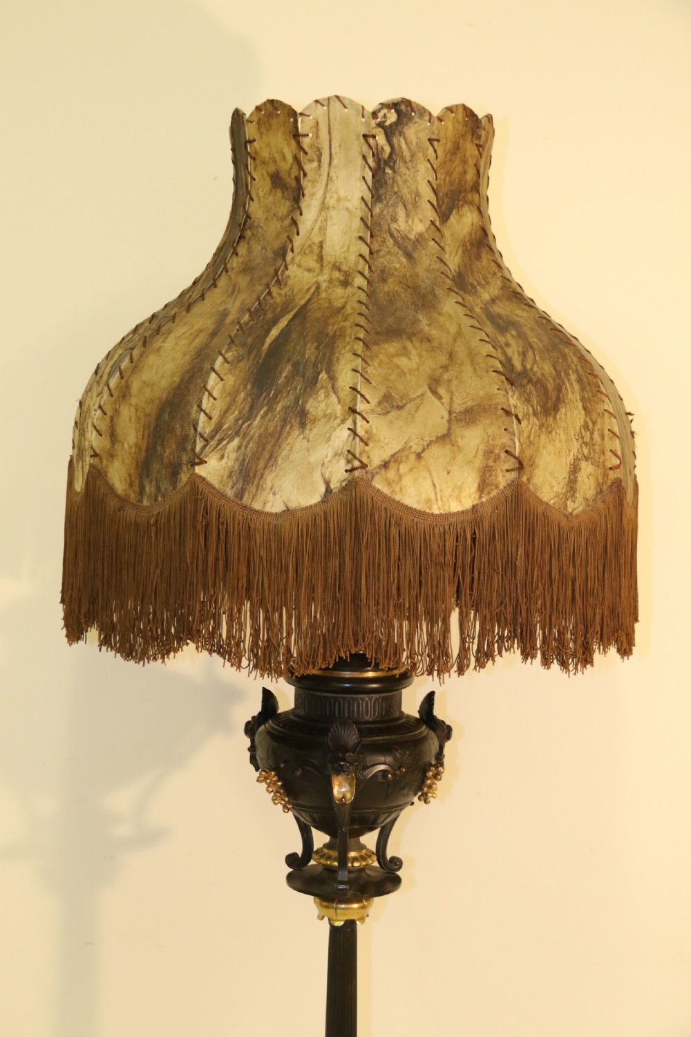 An exceptional late 19th century bronze standard lamp. View II