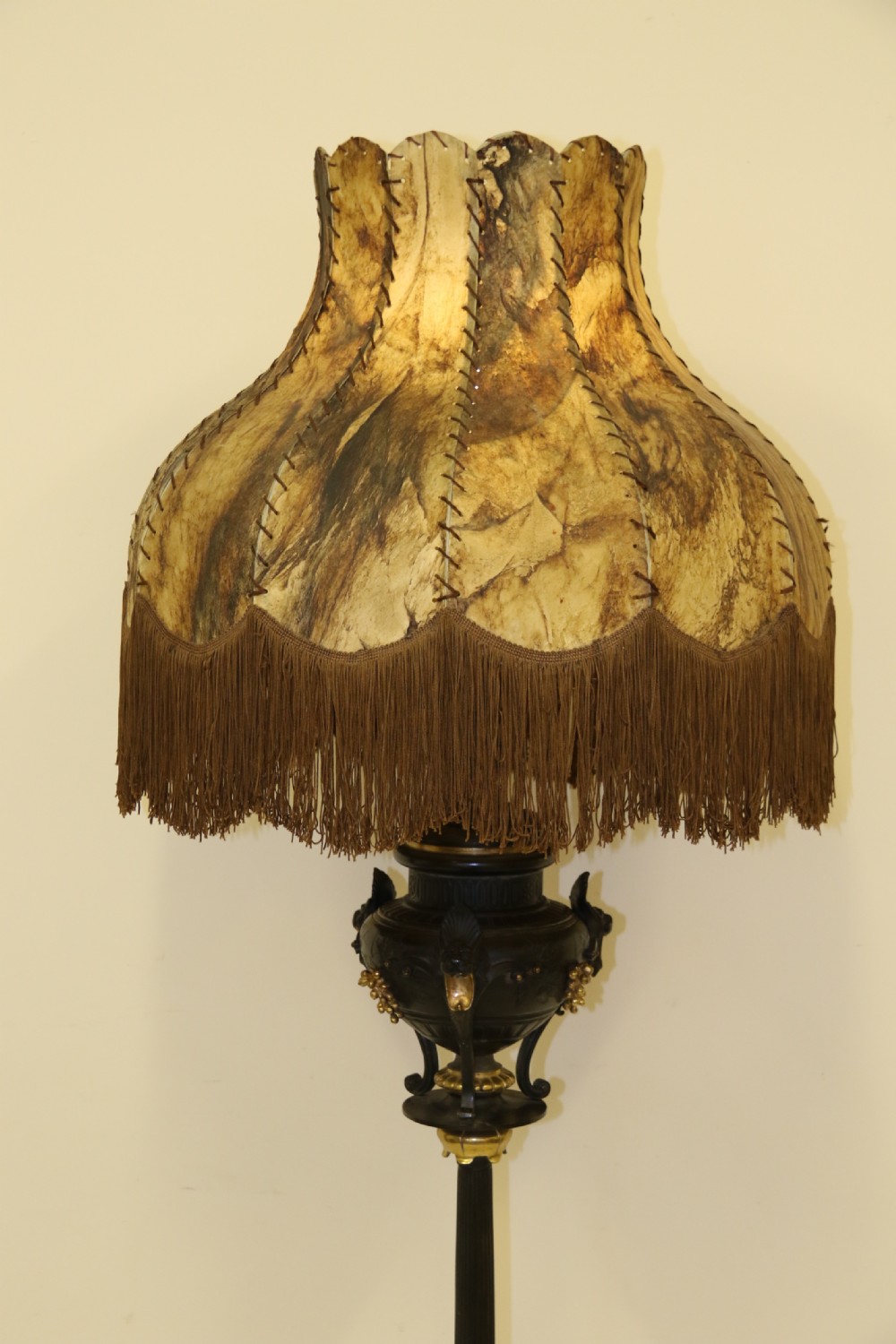 An exceptional late 19th century bronze standard lamp. View III