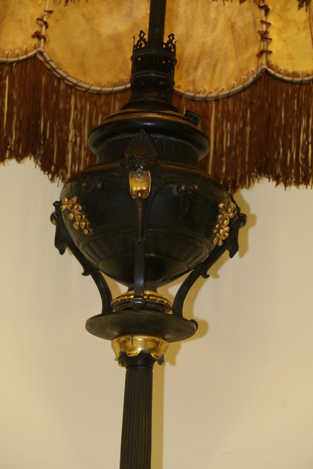 An exceptional late 19th century bronze standard lamp. View V