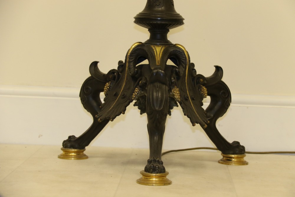 An exceptional late 19th century bronze standard lamp. View VI