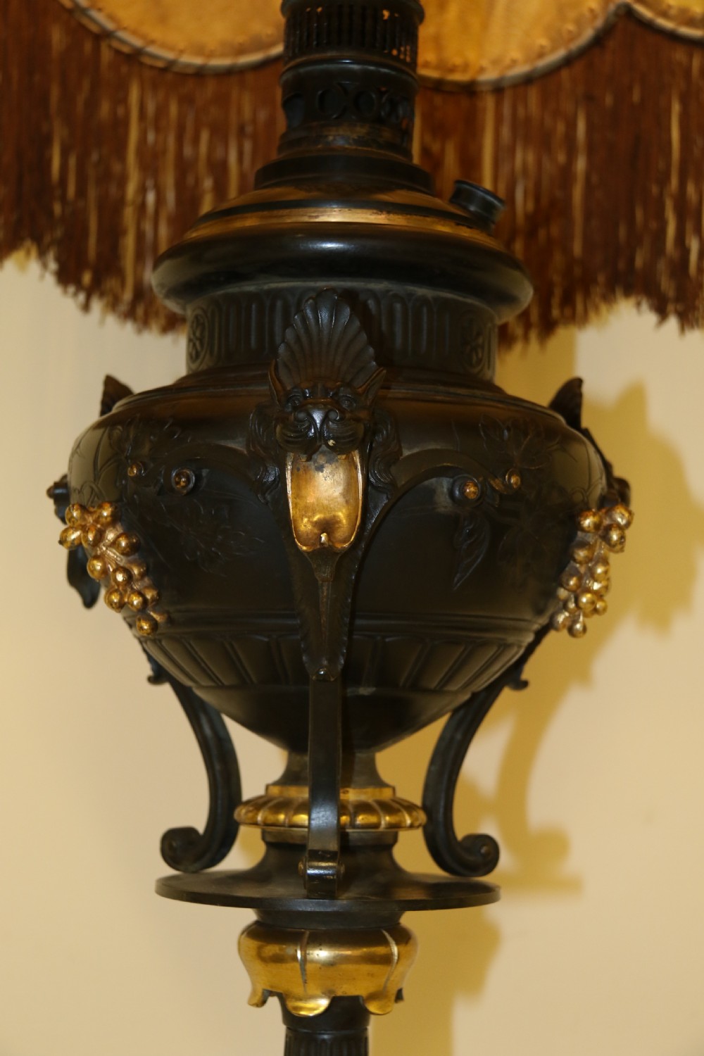 An exceptional late 19th century bronze standard lamp. View IX