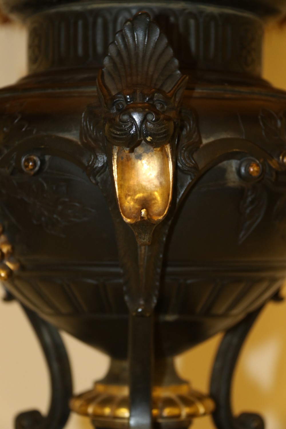 An exceptional late 19th century bronze standard lamp. View X