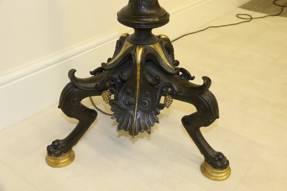 An exceptional late 19th century bronze standard lamp. View XIV