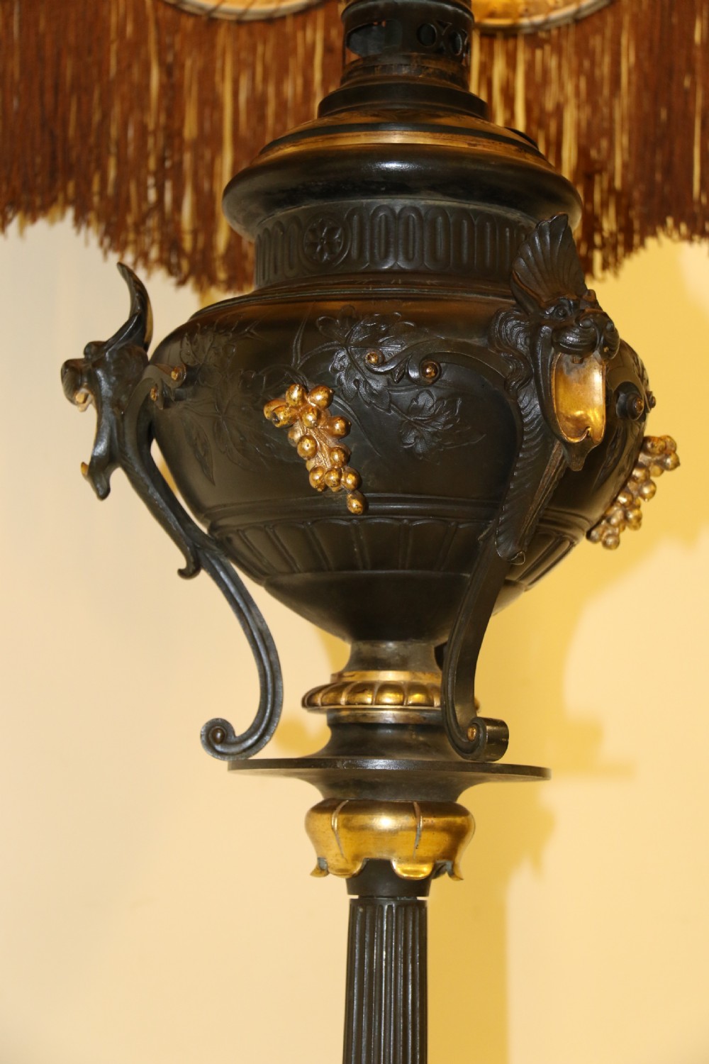 An exceptional late 19th century bronze standard lamp. View XV