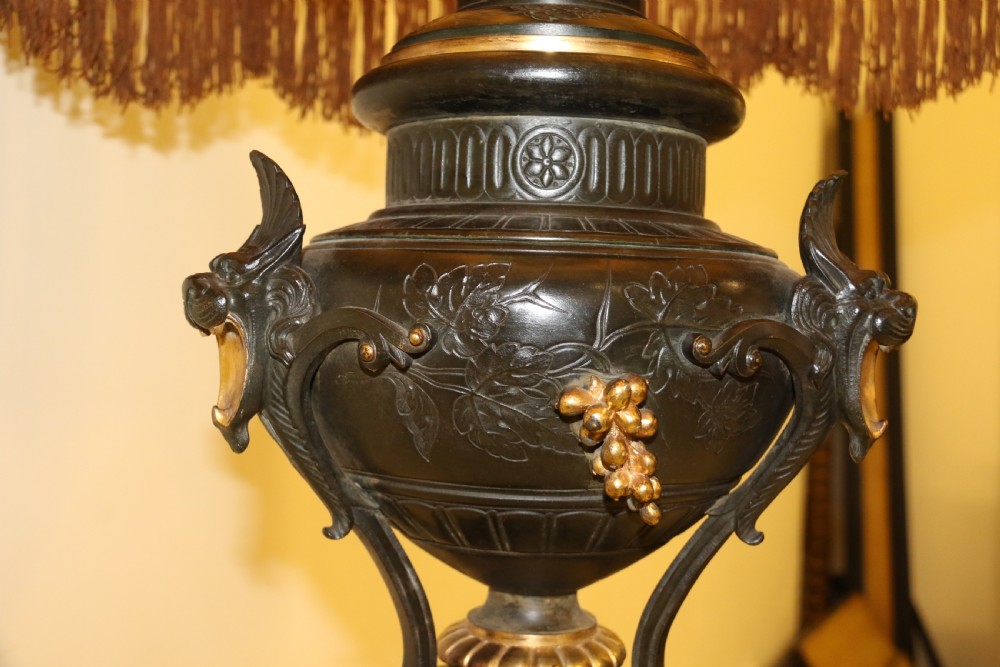 An exceptional late 19th century bronze standard lamp. View XVIII
