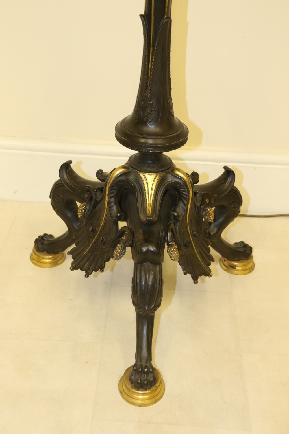 An exceptional late 19th century bronze standard lamp. View XXII