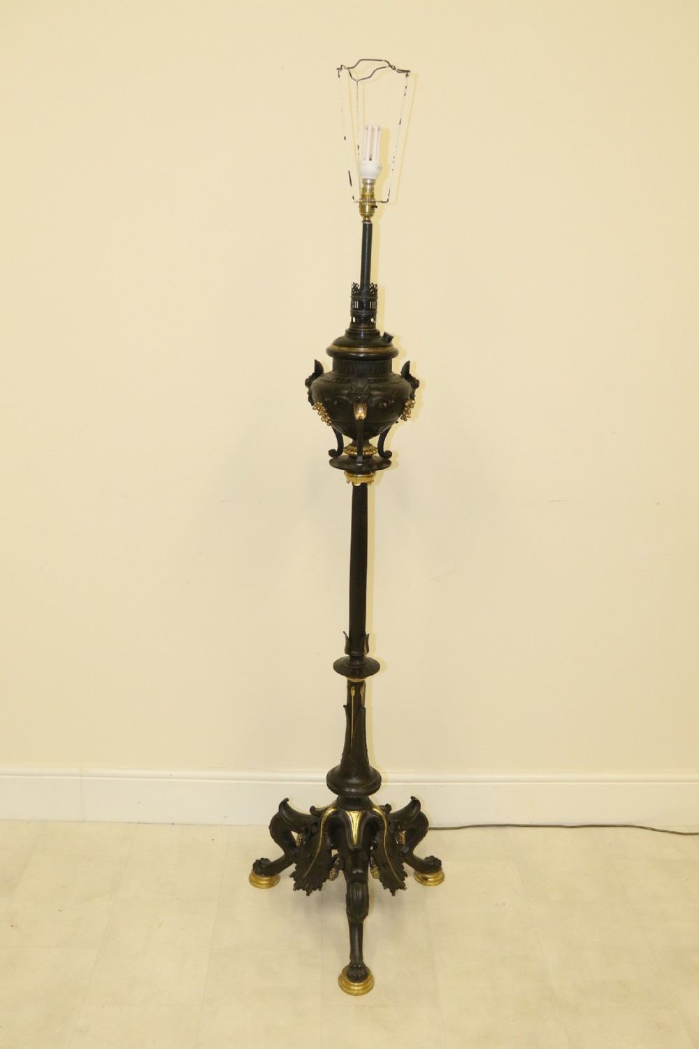 An exceptional late 19th century bronze standard lamp. View XXV
