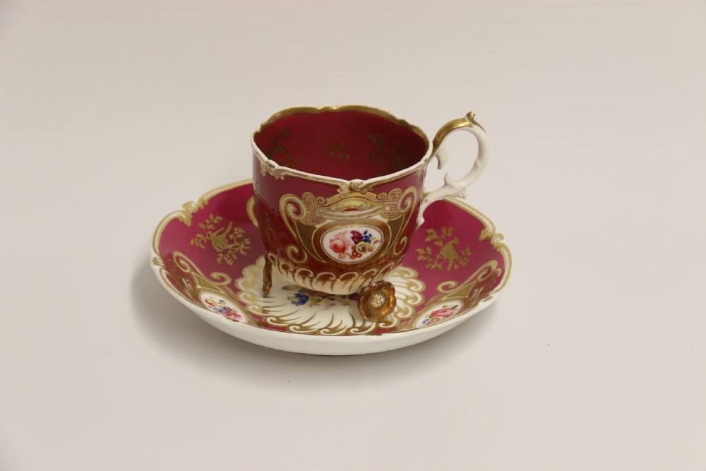 A very rare H And R Daniel porcelain cabinet cup and saucer. View II