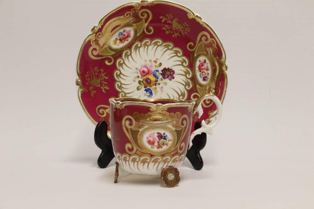 A very rare H And R Daniel porcelain cabinet cup and saucer. View III