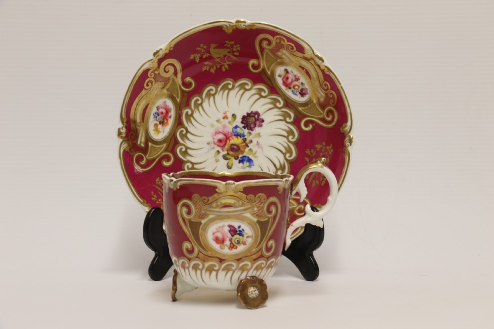 A very rare H And R Daniel porcelain cabinet cup and saucer. View XIX