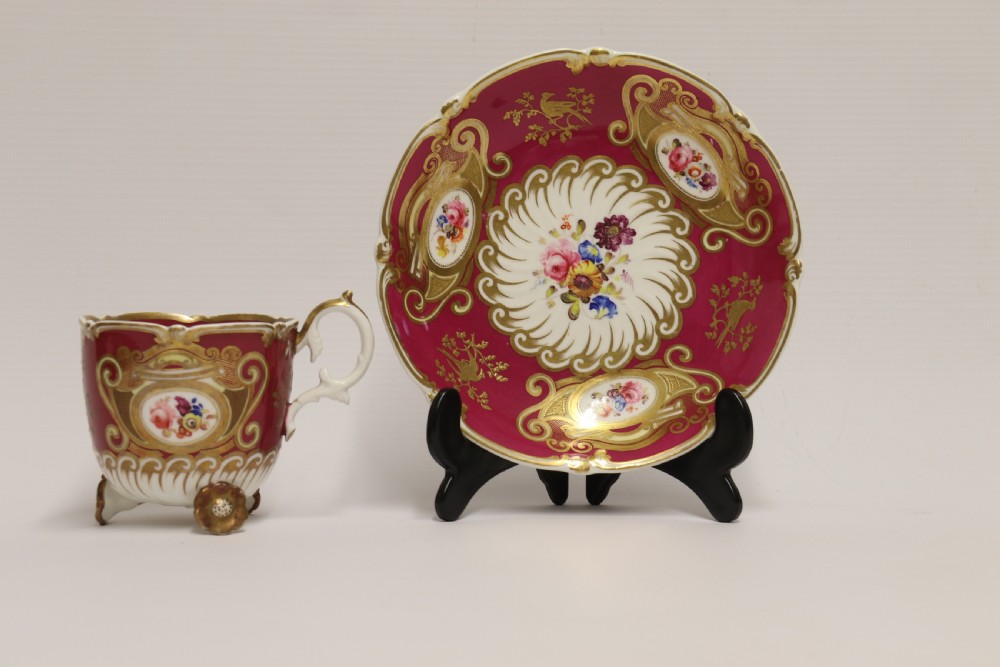 A very rare H And R Daniel porcelain cabinet cup and saucer. View XX