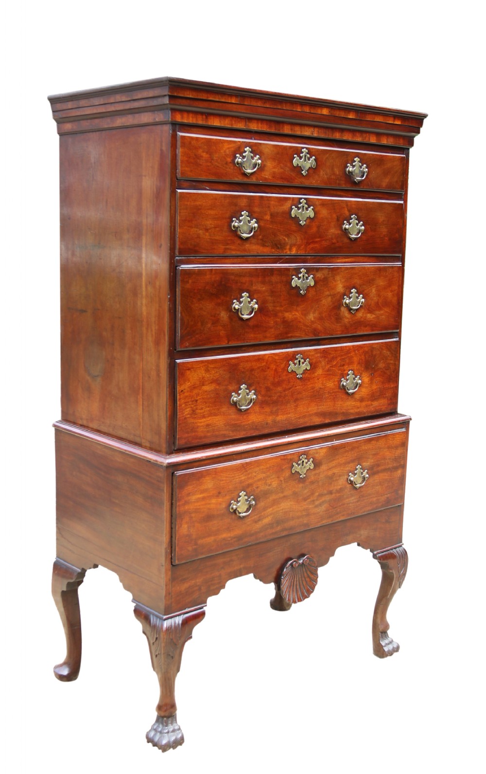rare Irish early Georgian Mahogany Tallboy  Chest of Drawers, Circa 1750 