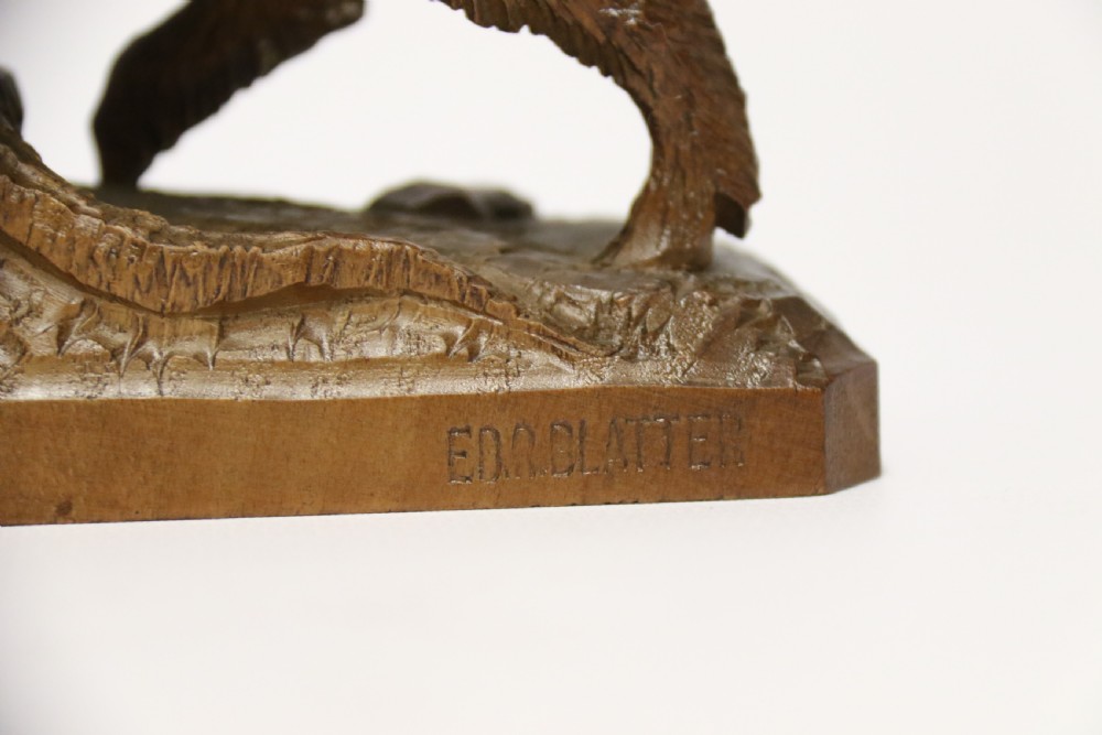 A fine Black Forest limewood carved study of a boar. View X