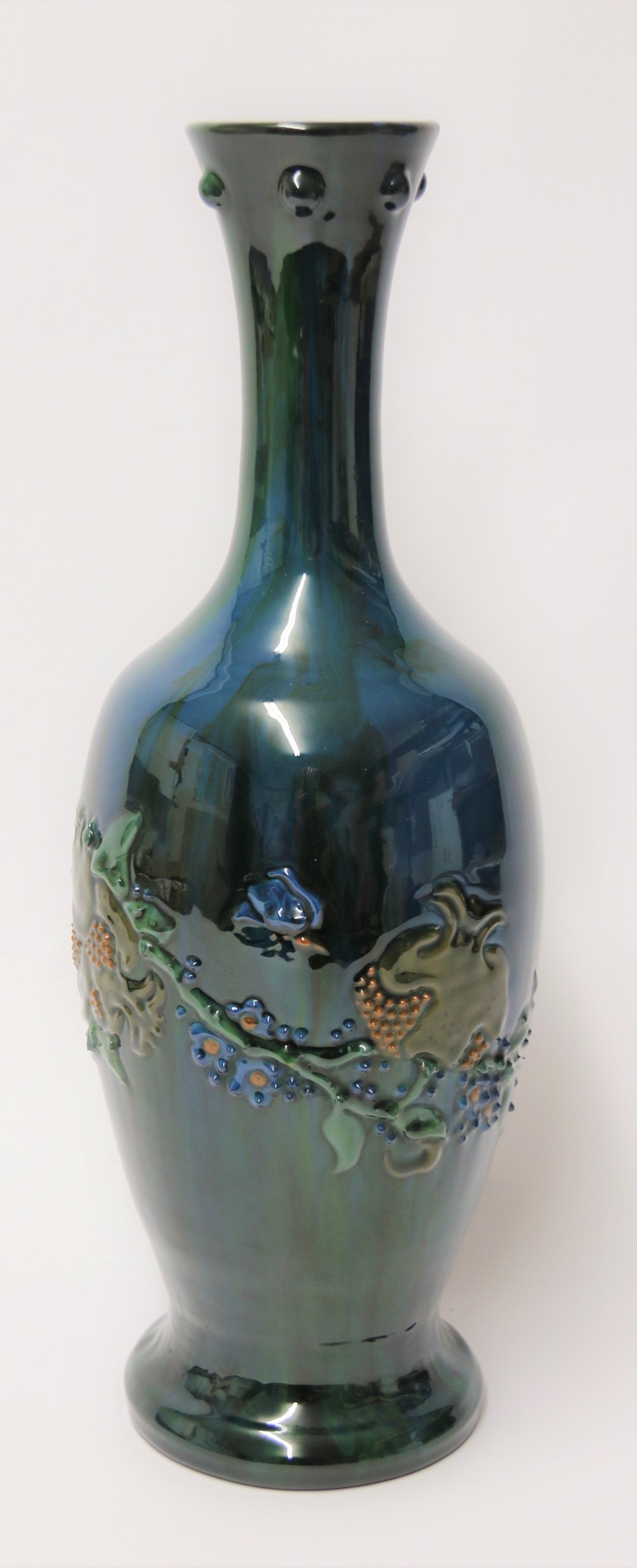 Sir Edmund Harry Elton Sunflower Studio pottery vase, C 1890