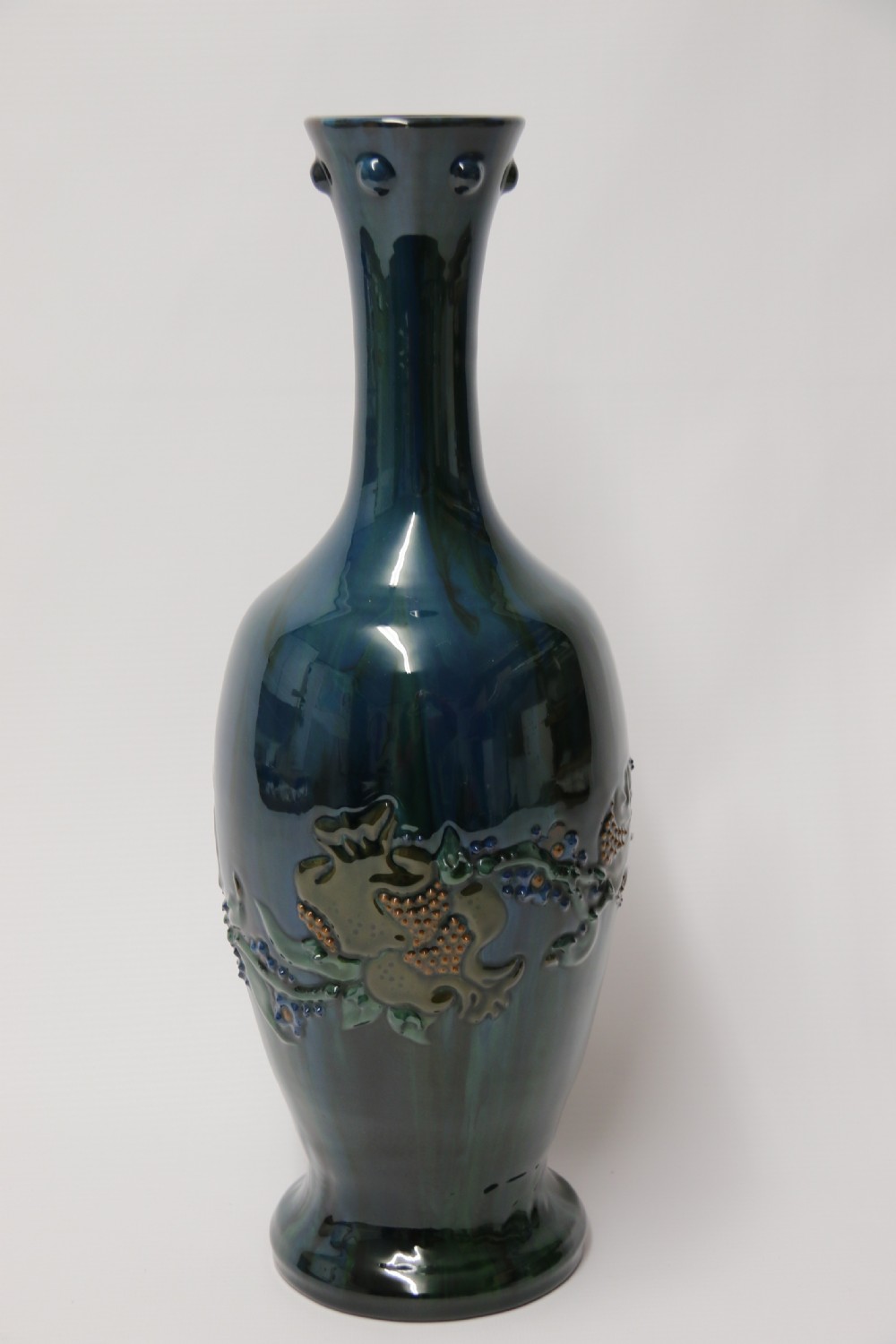 Sir Edmund Harry Elton Sunflower Studio pottery vase, C 1890 View V