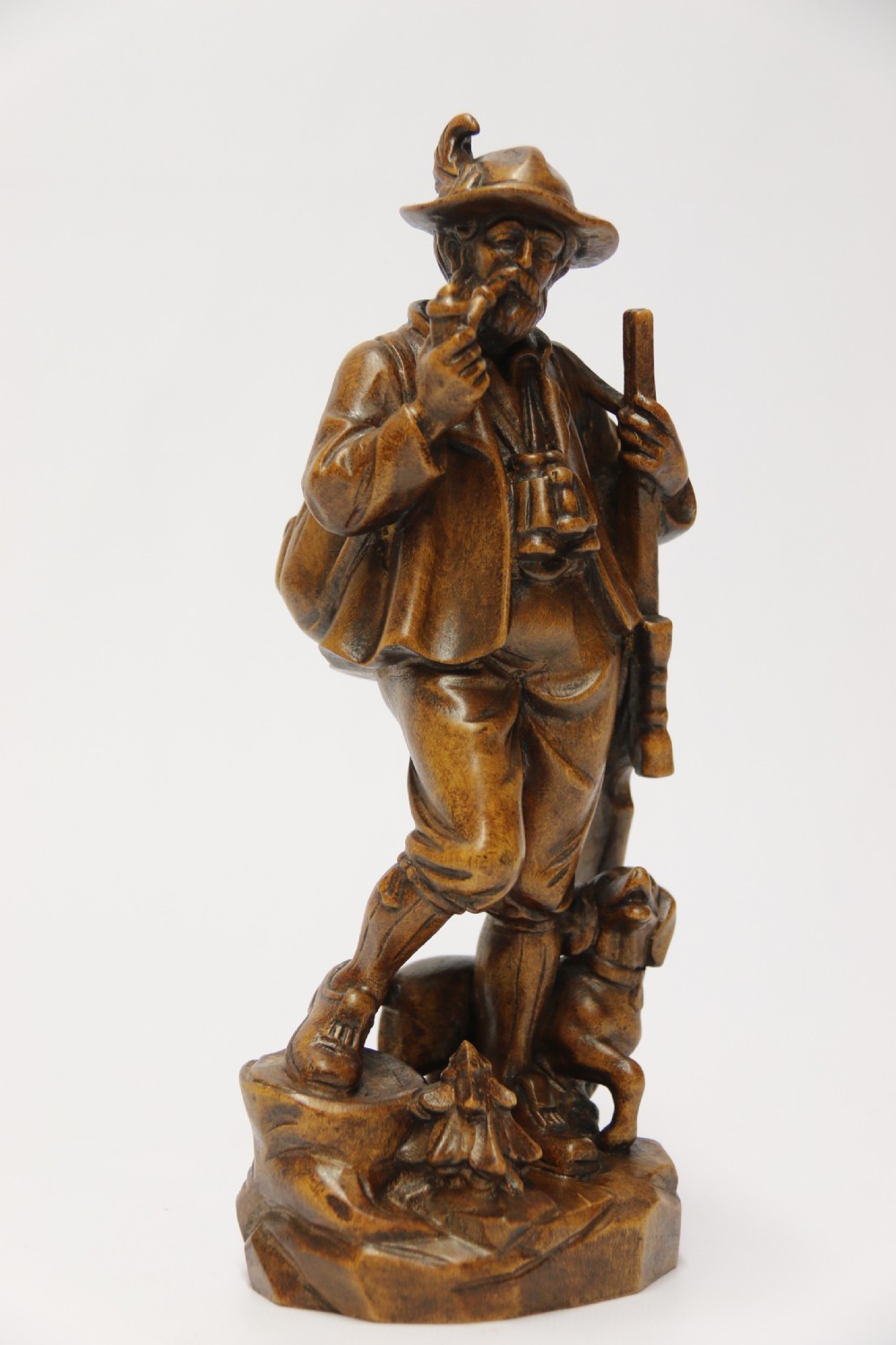 A rare Black Forest study of a man hunting with his dog View II