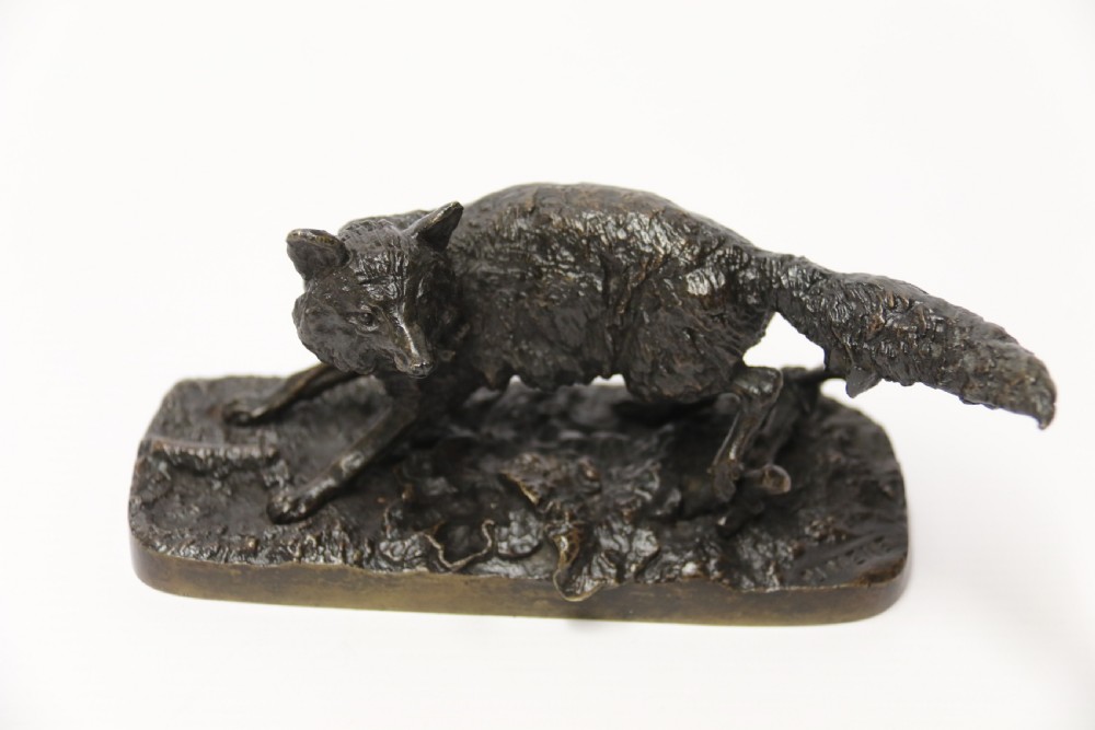A bronze study of a fox by P J Mene View V