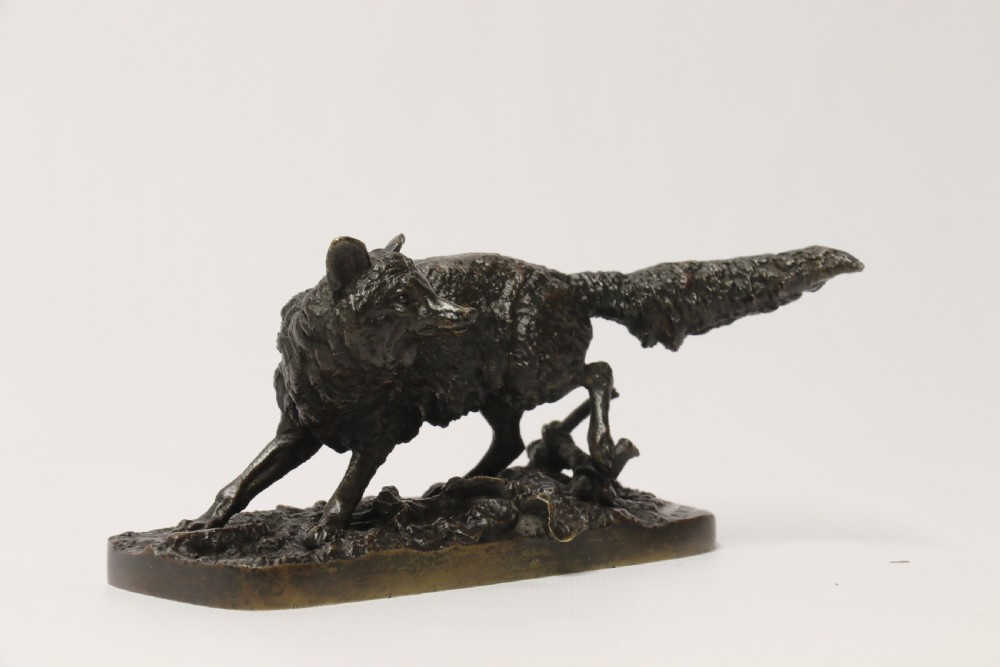 A bronze study of a fox by P J Mene View XII