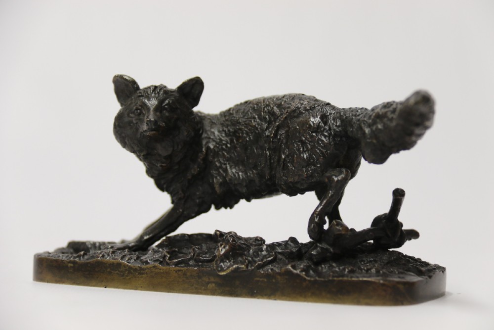 A bronze study of a fox by P J Mene View XIII