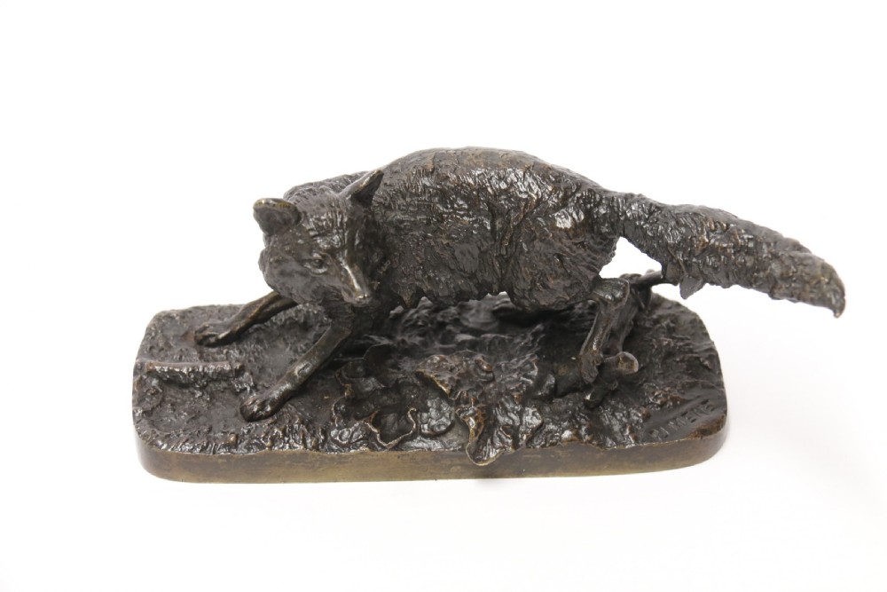 A bronze study of a fox by P J Mene View XIV