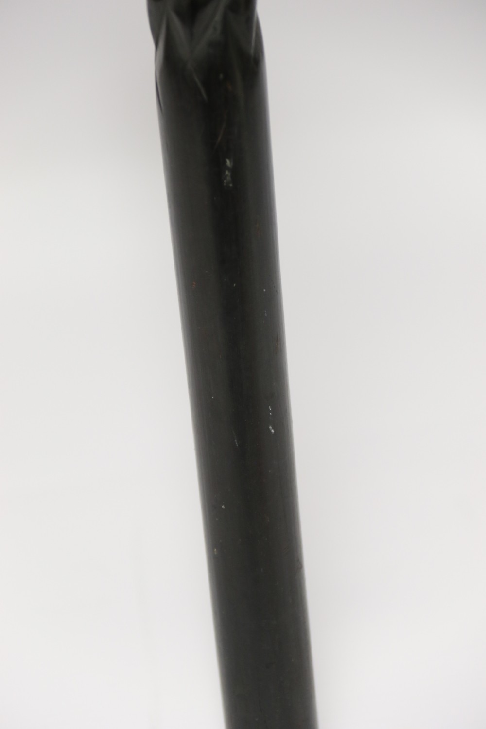 A decorative Raj period Indian carved ebony walking stick View IX