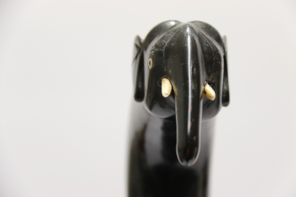 A decorative Raj period Indian carved ebony walking stick View XIII