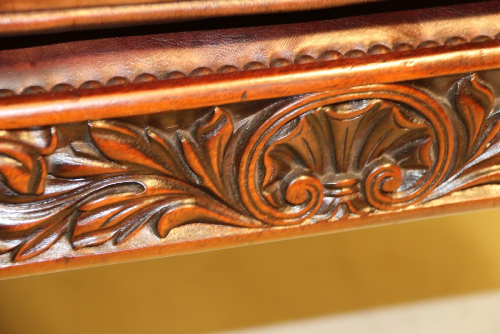 English Library Arm Chair, leather upholstered, Regency period View IV