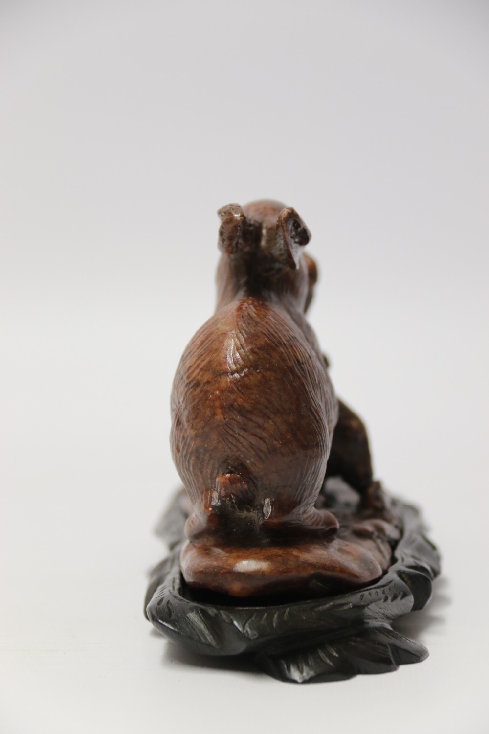 A 19th century Chinese carved soapstone Rabbit  group   View II