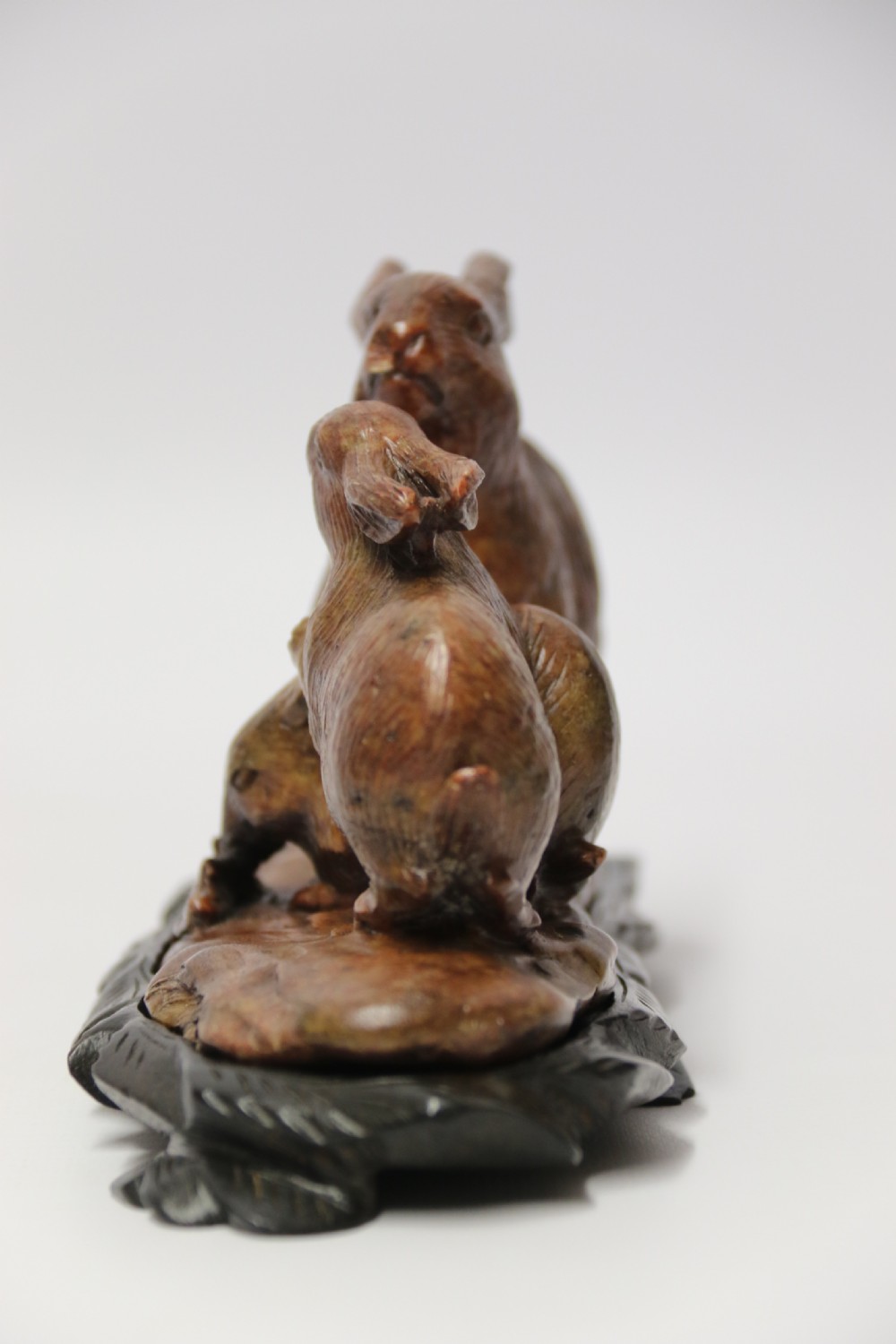 A 19th century Chinese carved soapstone Rabbit  group   View IV