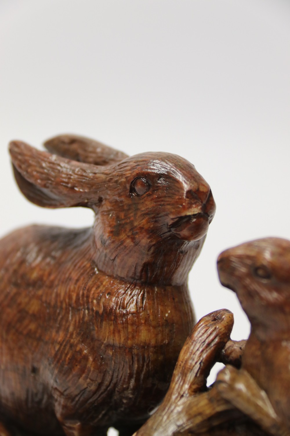 A 19th century Chinese carved soapstone Rabbit  group   View VI
