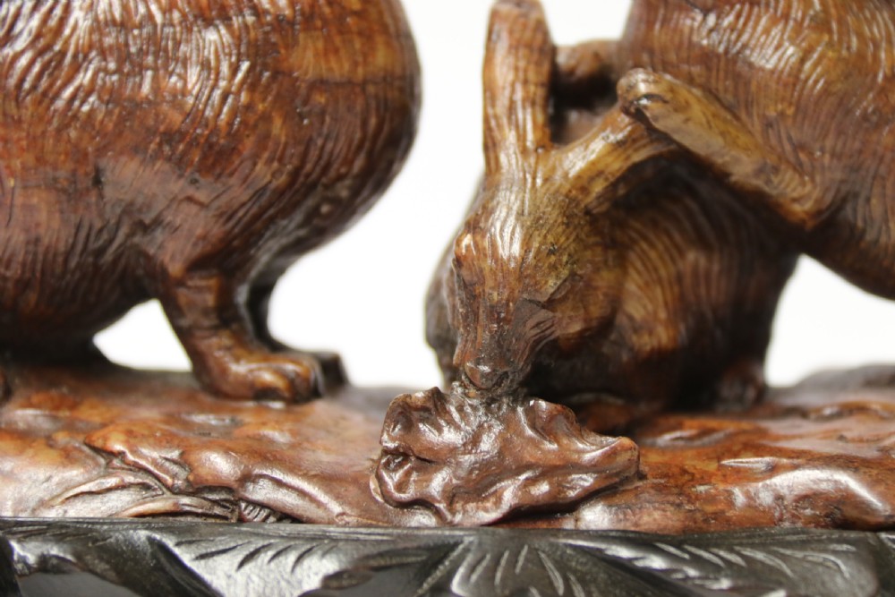 A 19th century Chinese carved soapstone Rabbit  group   View VII