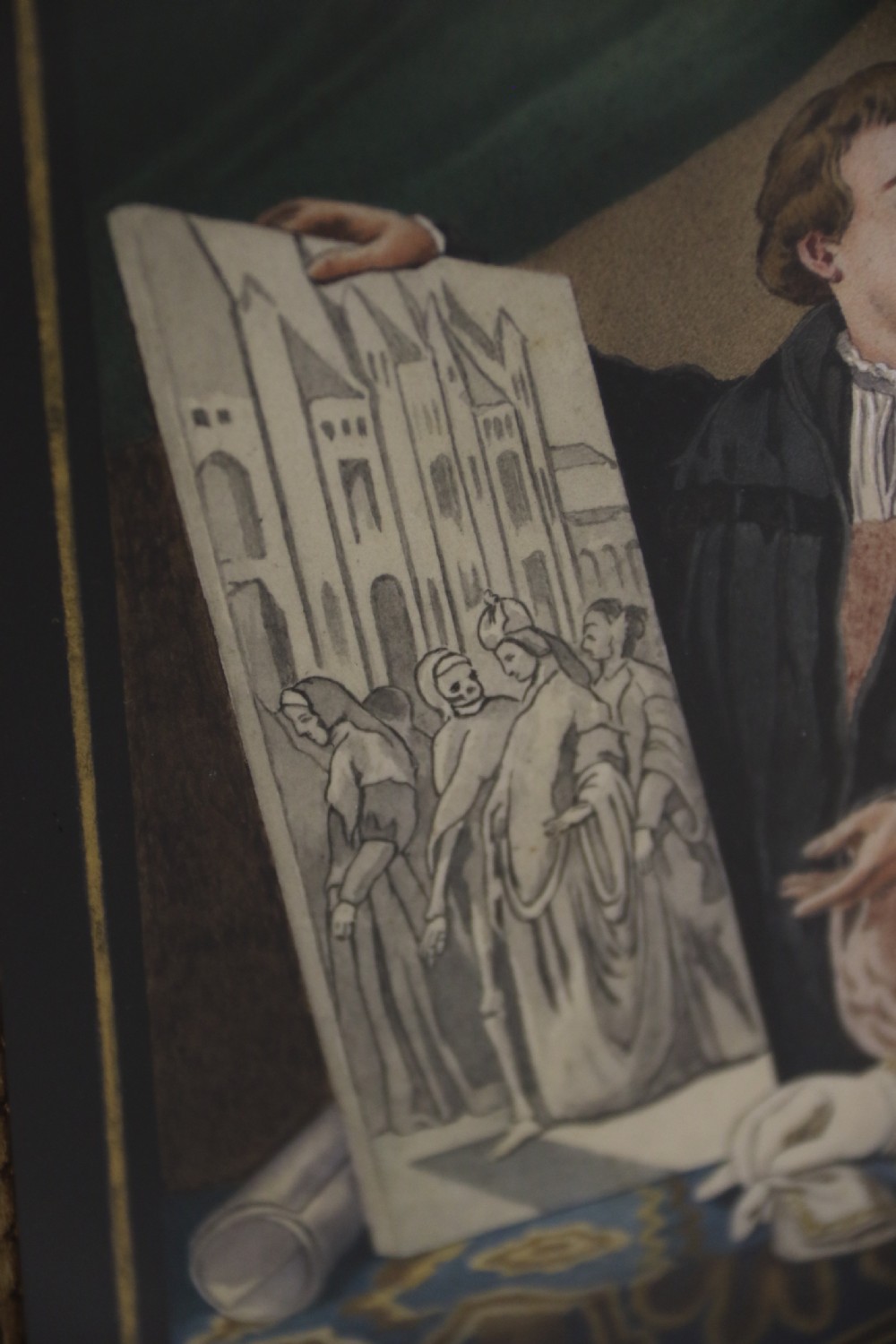 A superb quality framed watercolour of Henry VIII View III