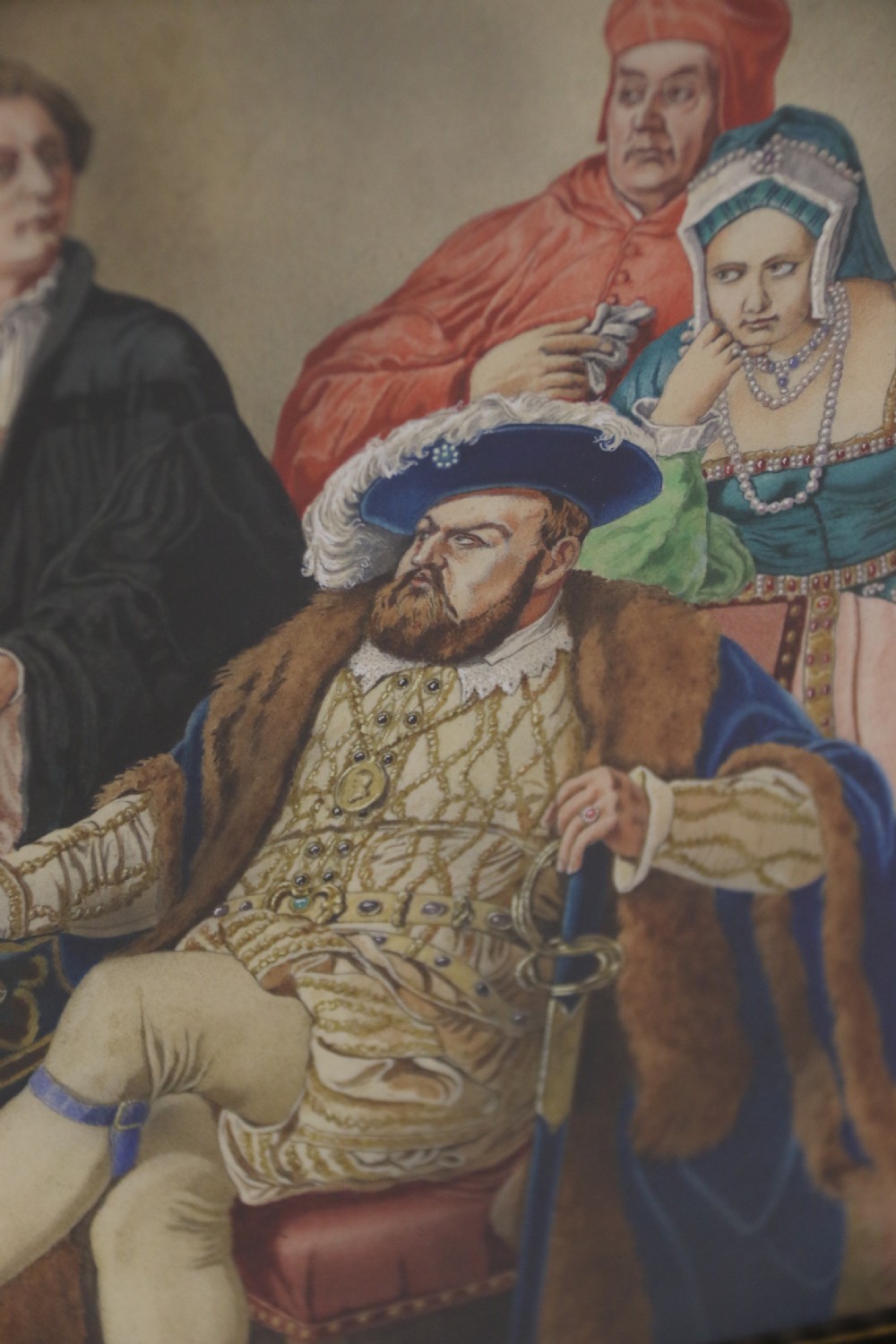 A superb quality framed watercolour of Henry VIII View V