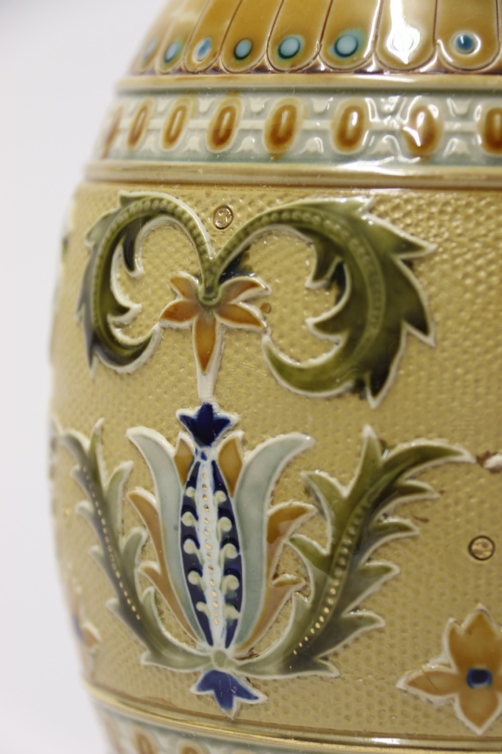 A superb pair of late 19th C German Mettlach Pottery vases View III