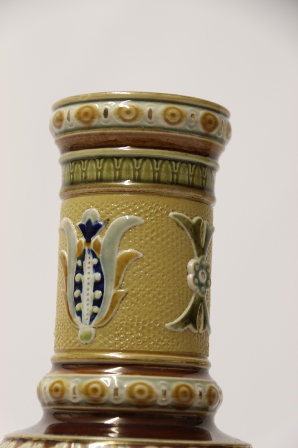 A superb pair of late 19th C German Mettlach Pottery vases View V