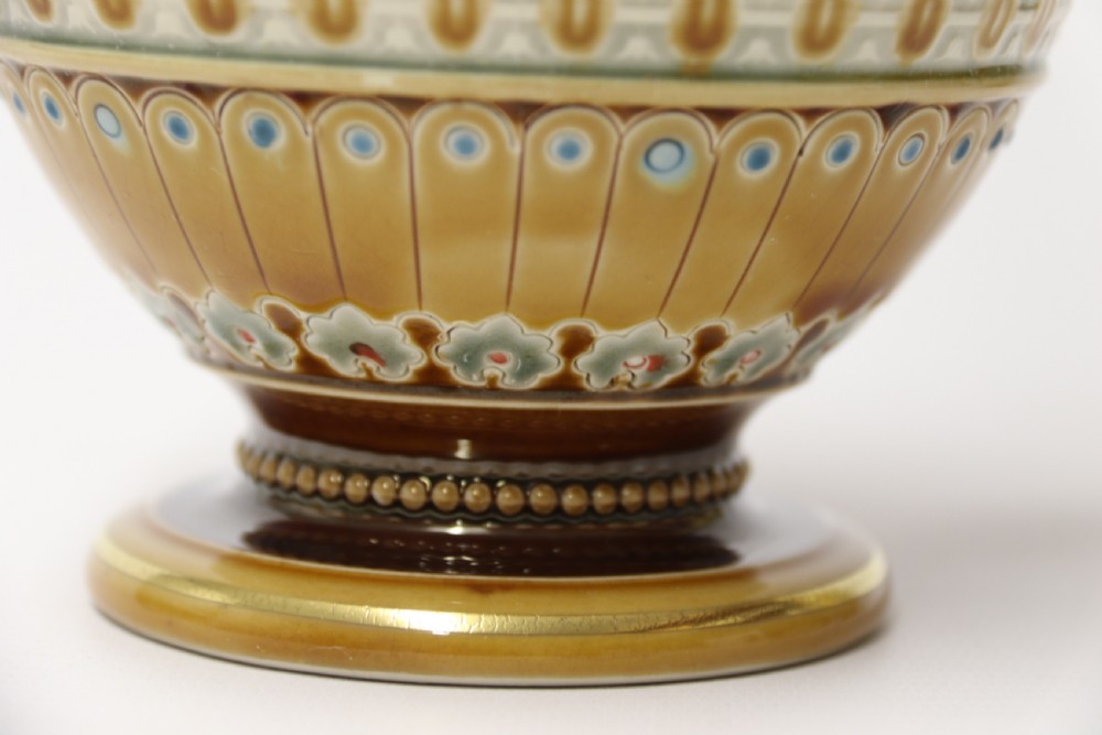 A superb pair of late 19th C German Mettlach Pottery vases View IX
