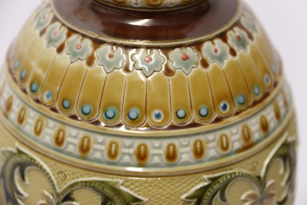 A superb pair of late 19th C German Mettlach Pottery vases View X