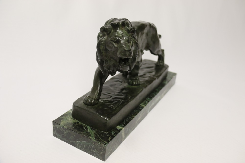 A late 19th C French bronze study of a Lion by Vidal View IV