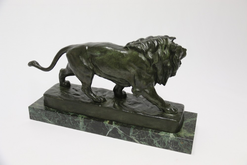 A late 19th C French bronze study of a Lion by Vidal View V