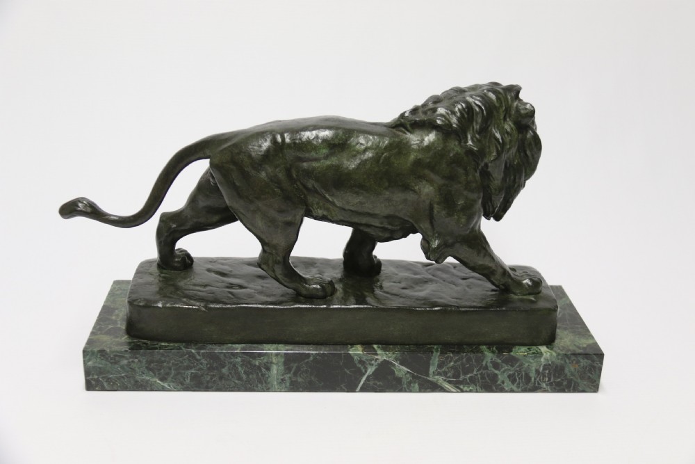 A late 19th C French bronze study of a Lion by Vidal View VI
