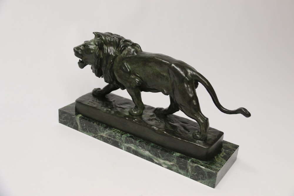 A late 19th C French bronze study of a Lion by Vidal View VII