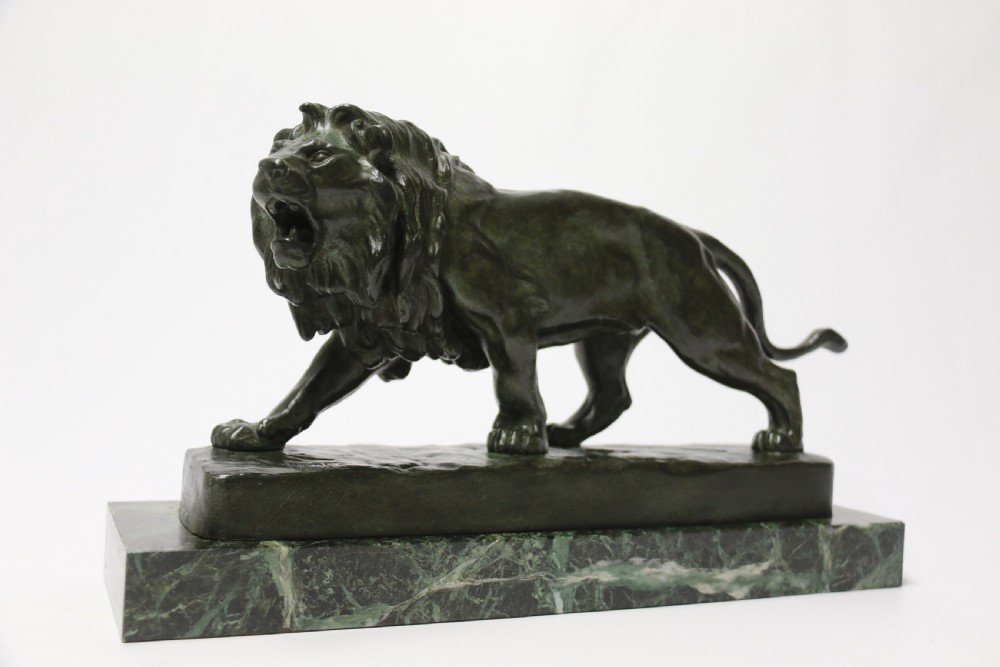 A late 19th C French bronze study of a Lion by Vidal View X