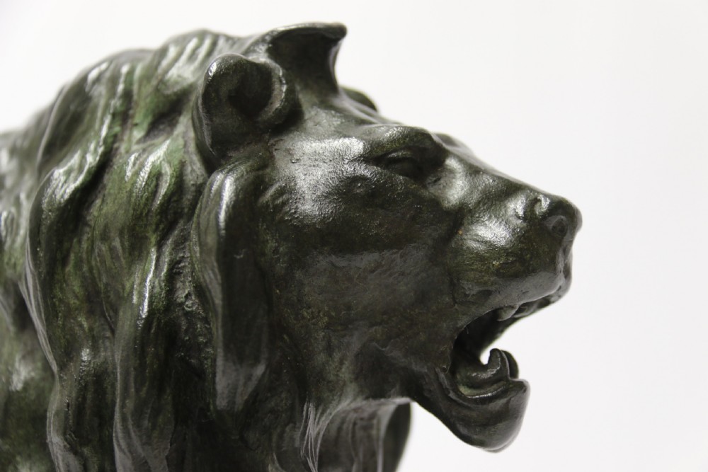 A late 19th C French bronze study of a Lion by Vidal View XII